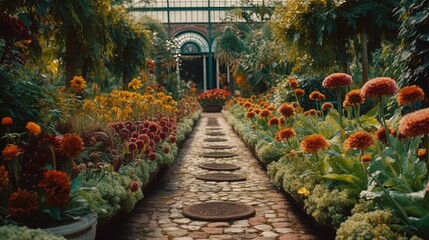 Obraz premium Stunning botanical garden. Generative AI