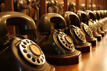 Eine Reihe alter retro Telefone.