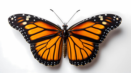 Monarch Butterfly (Danaus plexippus)  White background