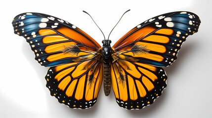 Monarch Butterfly (Danaus plexippus)  White background
