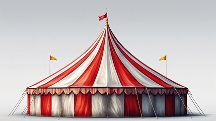 Circus tent. In style of vector illustration. Generative AI