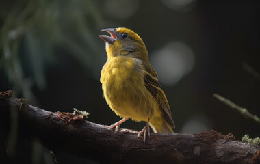 bird singing on top of a tree