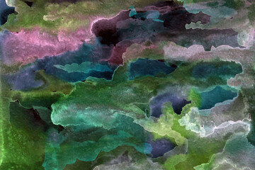 Green hand-drawn watercolor background