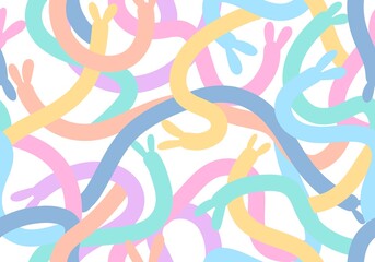 Easter rabbit seamless cartoon bunnies pattern for wrapping paper and fabrics and kids clothes print and festive