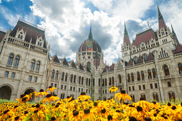 Hungarian house of parliament, beautiful architecture of Budapest