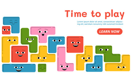 Tetris characters vector banner