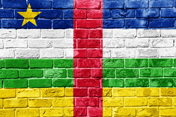 Flag of Central African Republic on a textured background. Concept collage.