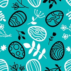 Easter eggs seamless cartoon stripes and polka dots pattern for fabrics and wrapping paper and kids clothes print