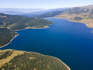 Fototapeta na wymiar Aerial view of Belmeken Dam, Rila mountain, Bulgaria