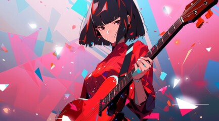 ギターを弾く人,Generative AI AI画像