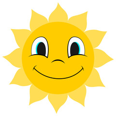 Happy sun icon.