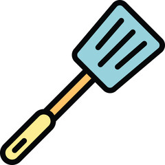 Kitchen spatula icon outline vector. Cooking bbq. Grill utensil color flat
