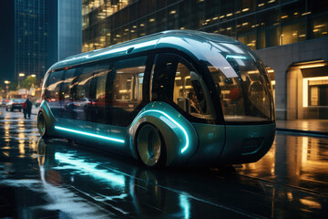 Fototapeta premium mobility associated with innovative technologies in the automotive industry. The image depicts an ultramodern automated robot that represents the future of the 3D automotive industry