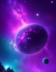 Fototapeta na wymiar Purple Cosmic PaintiPurple Cosmic Painting Hyper ng Hyper 