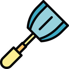 Spatula tool icon outline vector. Cooking bbq. Spoon cutlery color flat