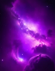 Fototapeta na wymiar Purple Cosmic PaintiPurple Cosmic Painting Hyper ng Hyper 