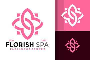 Letter S florish spa logo design vector symbol icon illustration