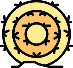 Circular tumbleweed icon outline vector. Desert ball. Bush dead color flat