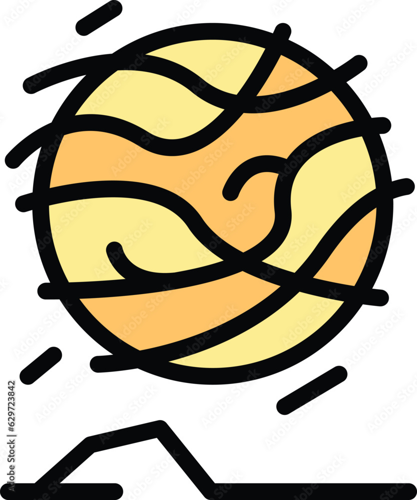Sticker Spiral bush icon outline vector. Tumbleweed ball. Wind plant color flat - Stickers