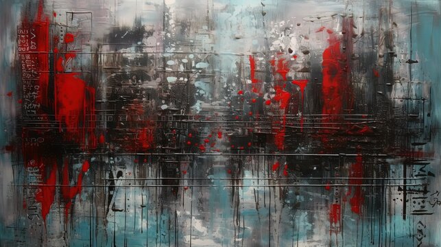 Pattern in style of expressionism drips illustration. Generative AI