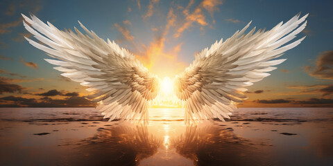 Heavenly Healing, Angel Wings Embracing Serenity