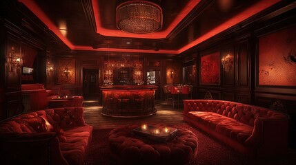 Night club interior. Generative AI