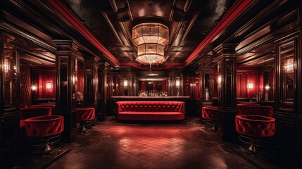 Night club interior. Generative AI