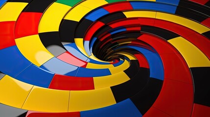 Obraz premium Spiral colored plastic. Spiral mosaic pattern. Generative AI