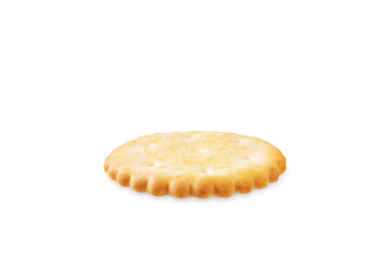 Graham cracker with salt on a white isolated background