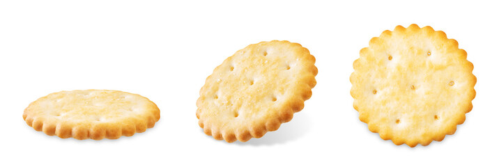 Graham cracker with salt on a white isolated background