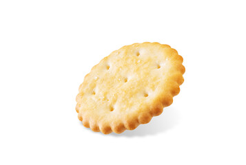 Graham cracker with salt on a white isolated background