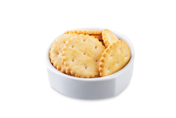 Graham cracker with salt on a white isolated background