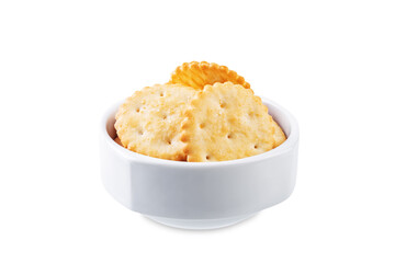 Graham cracker with salt on a white isolated background