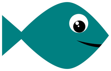 Cartoon fish icon. 