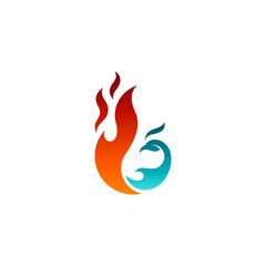 Phoenix bird logo design with fire combination