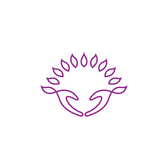 Hand care logo design with split leaf combination