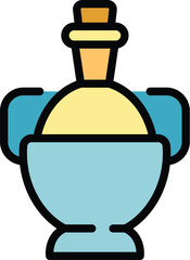 Wine bottle jug icon outline vector. Drink vine. Party guide color flat