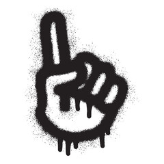  Hand finger pointing icon graffiti with black spray paint © anakcikal978