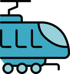 Speed train icon outline vector. Road track. Railway traffic color flat