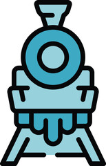 Classic train icon outline vector. Traffic track. Railway road color flat