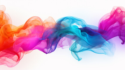 abstract colorful smoke on white. Generative Ai. 