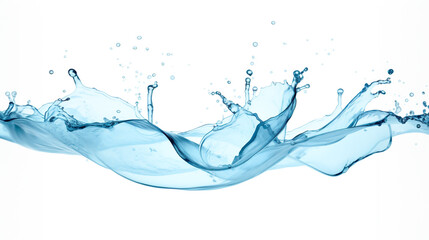 water splash isolated on white background. Generative Ai. 