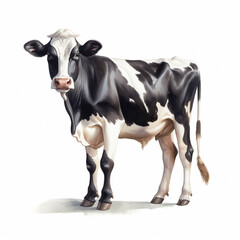 cow on white background. Generative Ai. 