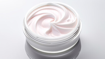 cosmetic cream in a jar on a white background. Generative Ai. 