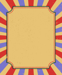 Circus/Carnival/Fairground birthday invitation card template design vector/illustration.Vintage circus background. GRUNGE TEXTURE