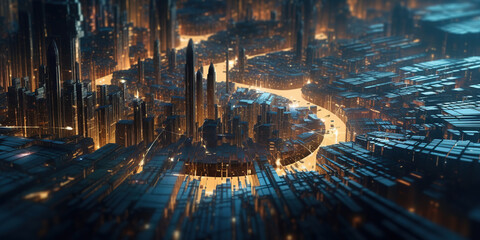 Modern futuristic city background Generative AI