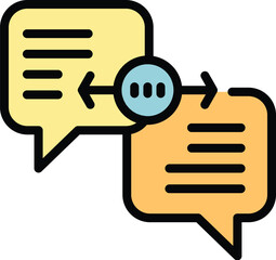 Chat call icon outline vector. Support service. Tech online color flat