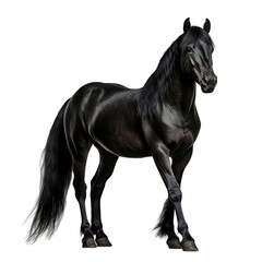 black horse isolated on white background