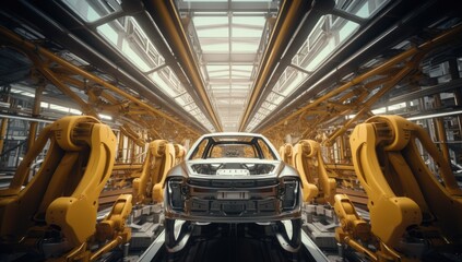 Fototapeta premium factory automation process Generative AI
