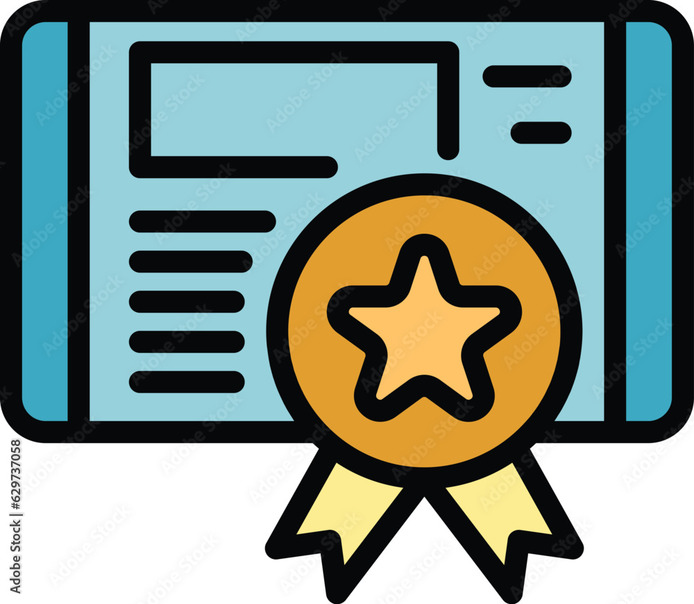 Poster rating benchmark icon outline vector. compare improvement. time unit color flat